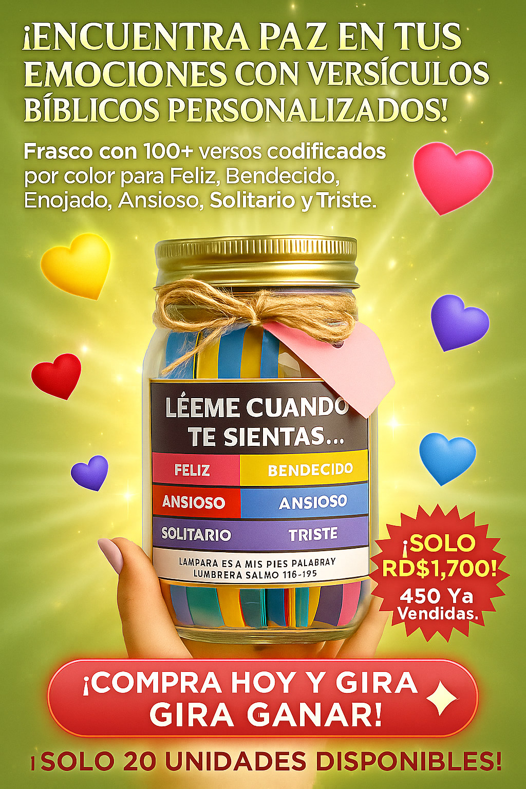 Frasco con versiculos