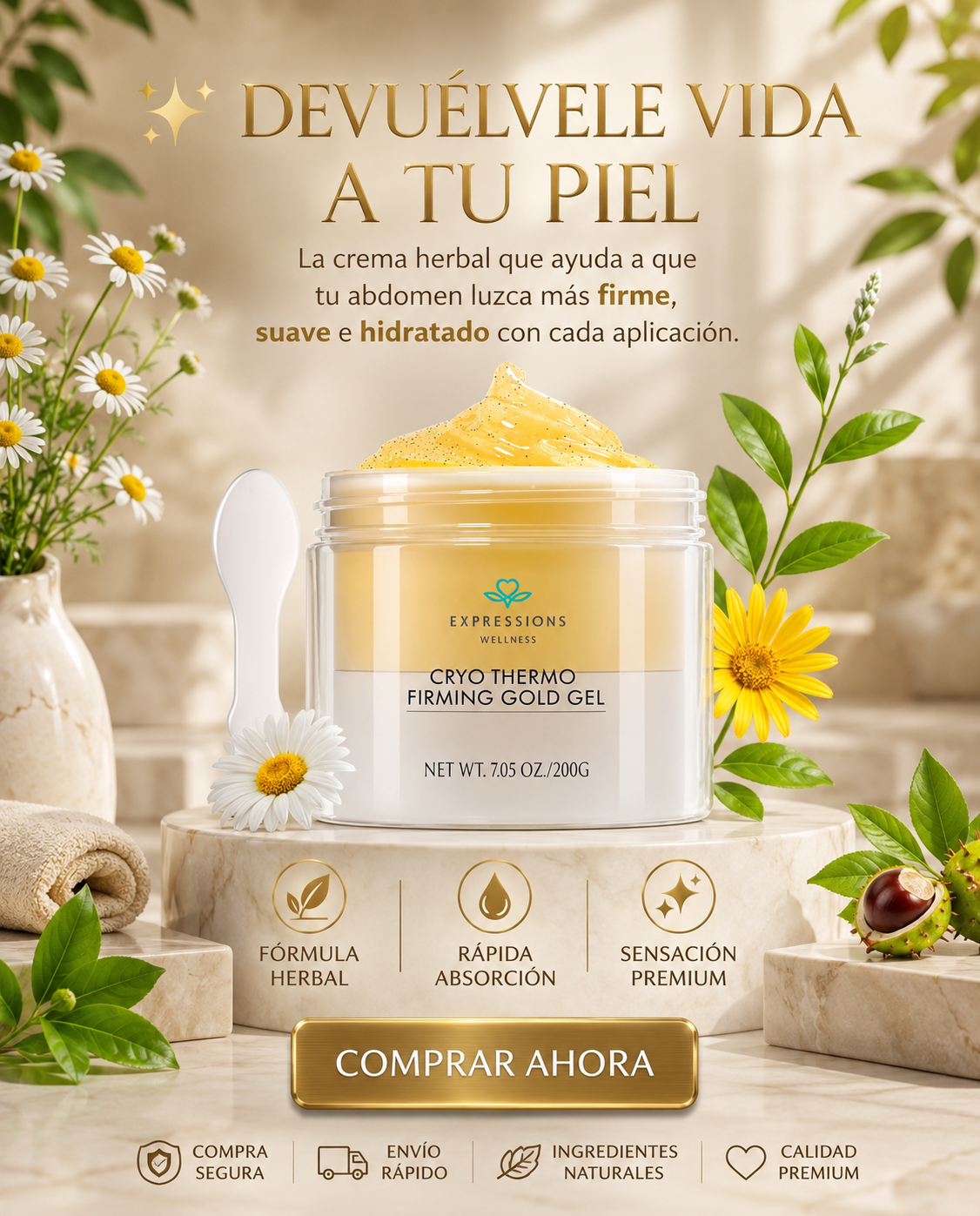 Crema con extracto de oro