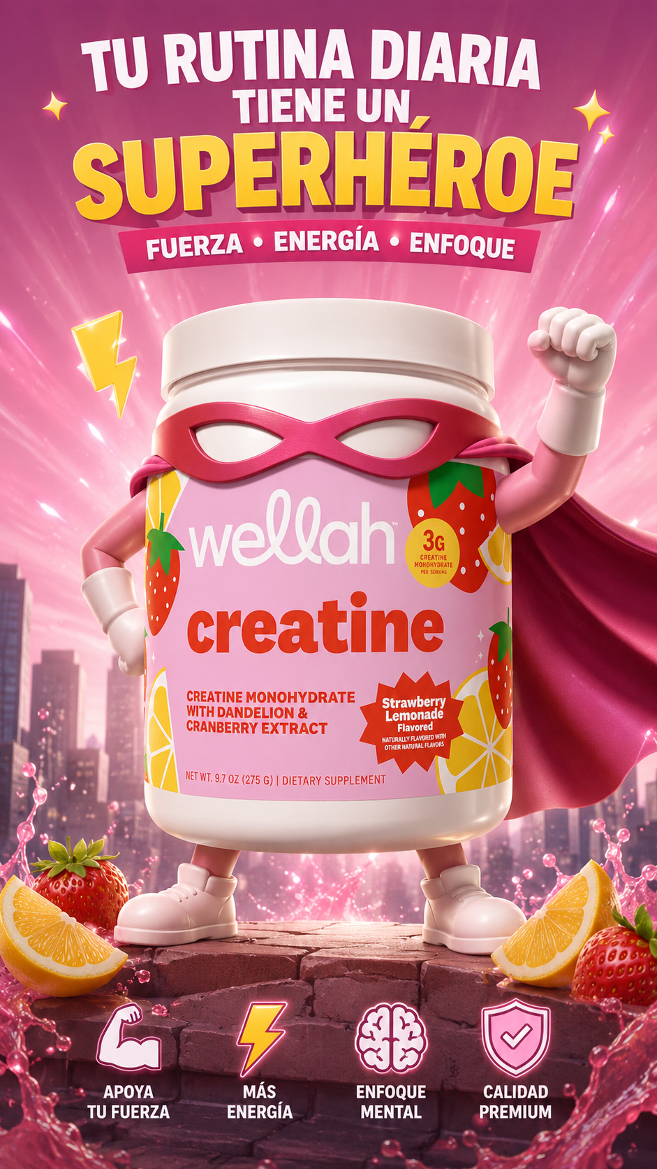 Creatina Monohydratada Wellah